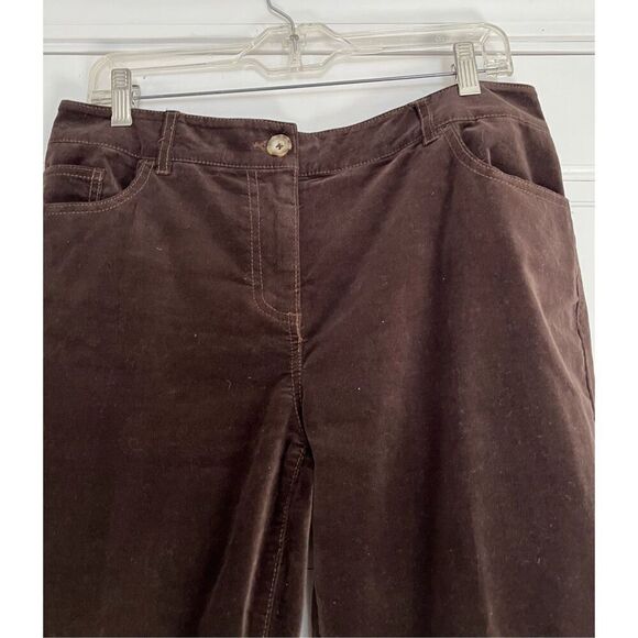 Chico’s Women’s 1.5 Chocolate Brown Cotton Sueded Straight Leg 5 Pocket Ankle Pa - Picture 2 of 7